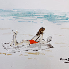 Aquarelle « La lectrice »