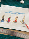 Aquarelle Yoga girls 2