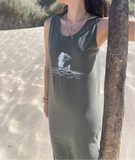 Robe longue Wave (surf) 100% coton biologique