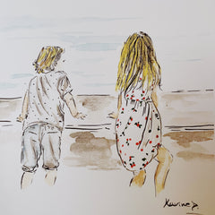 Aquarelle  « Côme et Zélie»