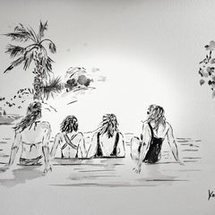 Aquarelle  " Le Coeur des Femmes "