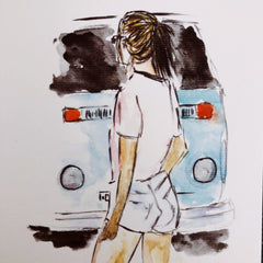 Aquarelle - Van girl